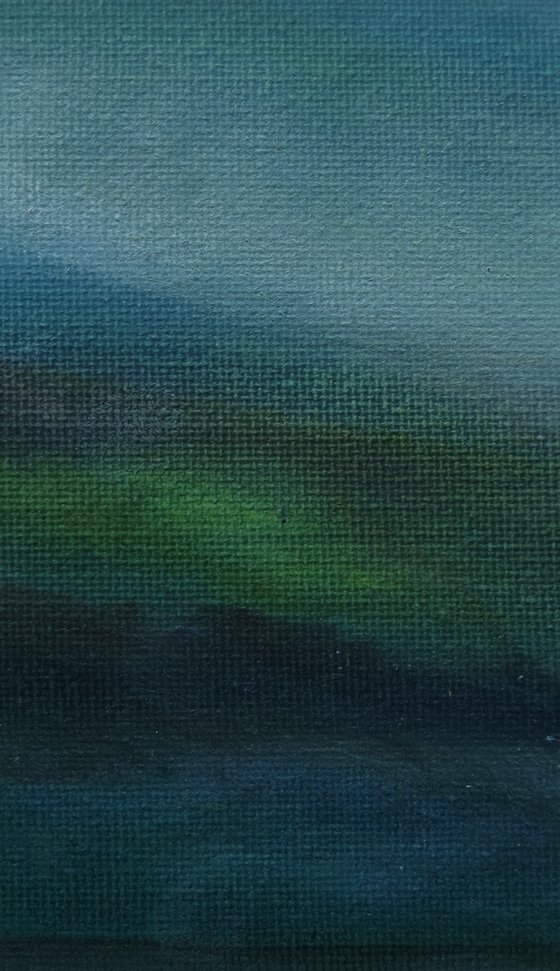 Abstract Landscape in Blue and Green