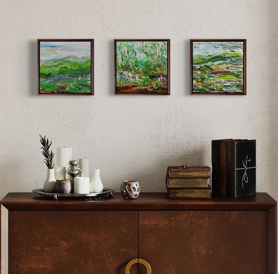 Windy hills - SET of 3