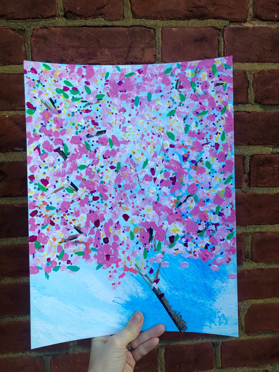 Cherry Blossoms 2 - abstract pink flowers by Elena Renaudiere