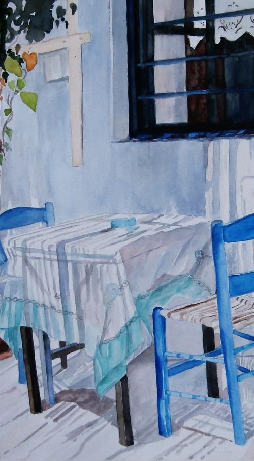 GREEK TAVERN /40 x 30.5 cm by Zoran Mihajlović Muza