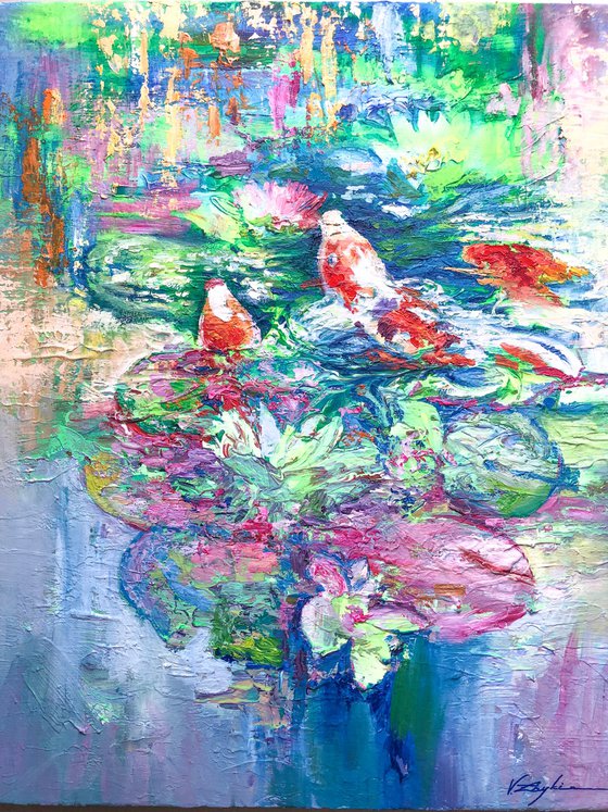 Fish in the pond.
