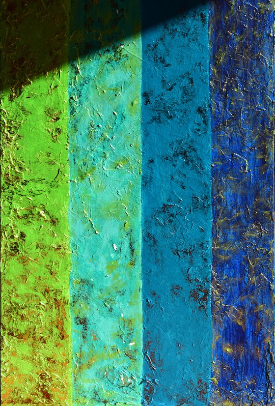 Blue & Green Stripes / 152 cm x 60 cm