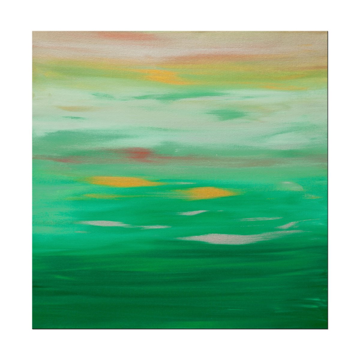 Abstract Acrylic Painting By Hilary Winfield, 20 X 20, Sunset 68, Original Artwork