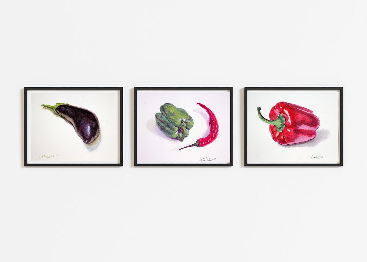 Set of three vegetables by Elena Gaivoronskaia