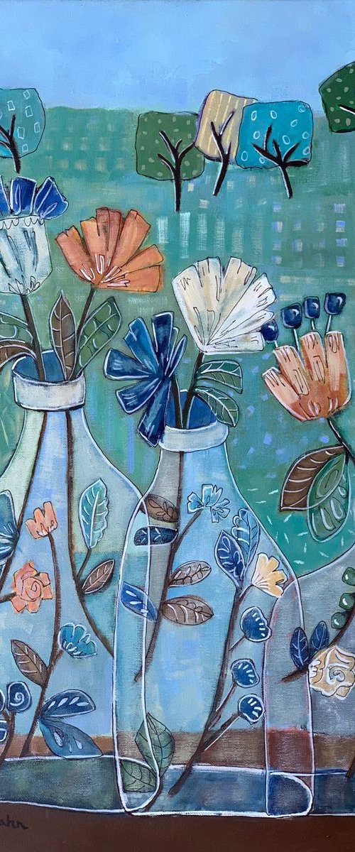 “Bottle Thoughts Landscape” by Holly Wojahn
