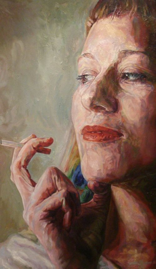 Girl smoking 1, Barbara ( series Girl smoking ) by Natalia Sidorina