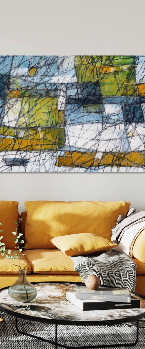 Abstract Organic Diptych by Bo Kravchenko