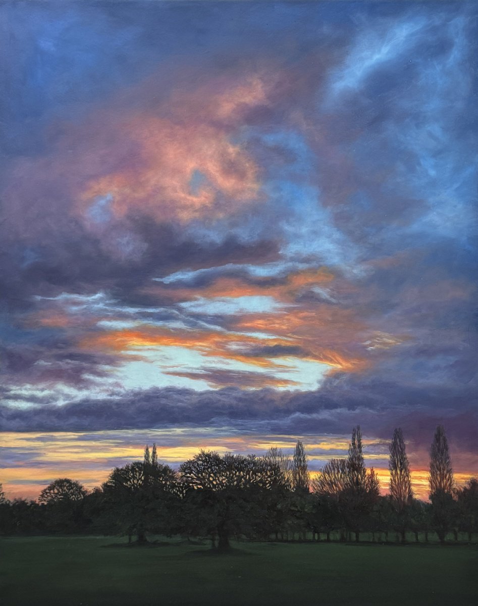 Sunset In The Park (Xxx) By Diana Sandetskaya, 17 X 21, Artwork For Sale On Artfinder