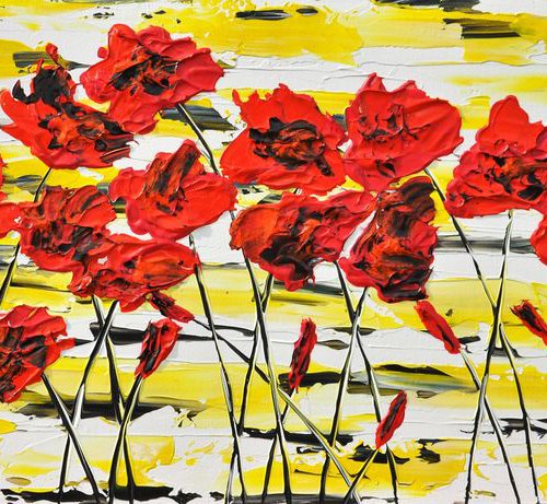 Red Poppies 2 100x40cm by Daniel Urbaník
