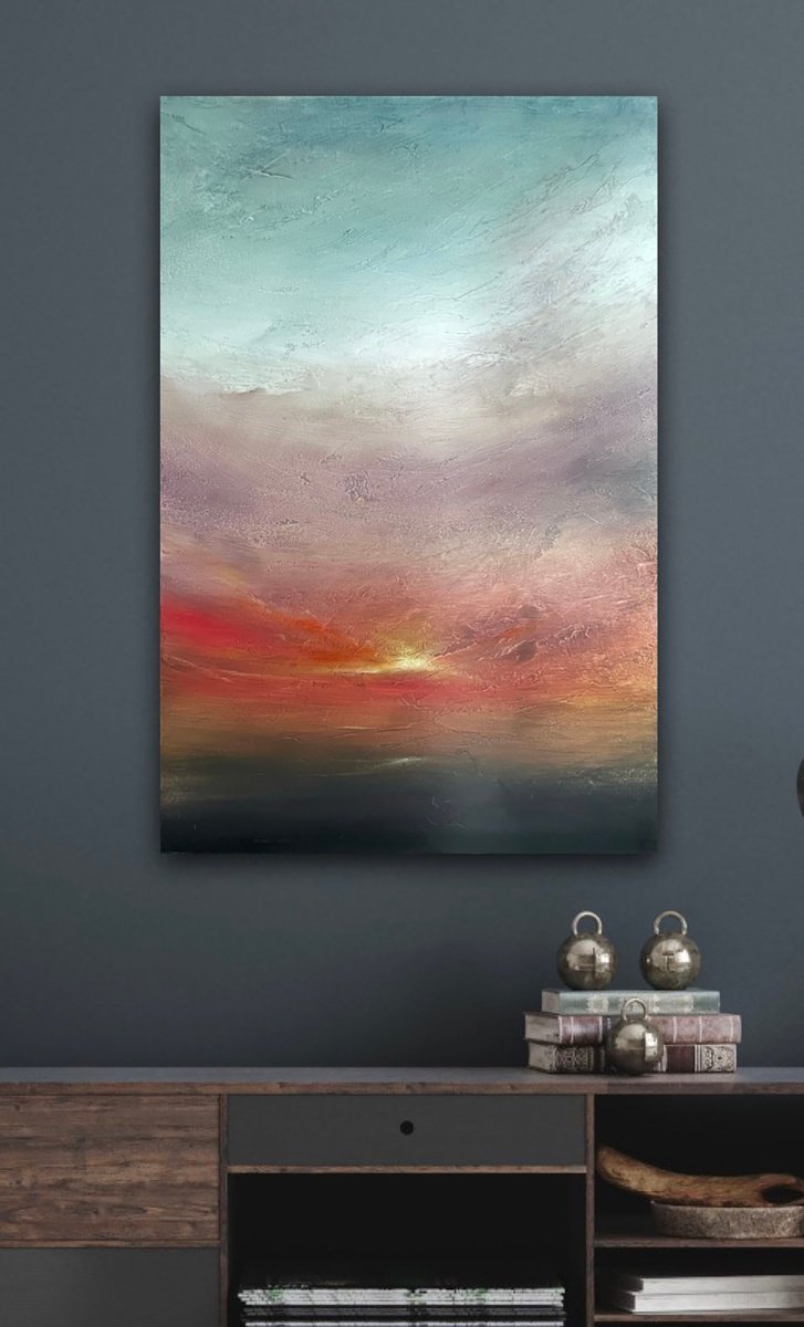 Expressive Landscape Acrylic Painting By Suzanne Williams, 24 X 36", Sorin, Original Artwork