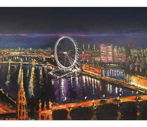 London, panoramic at night by Ewen Macaulay