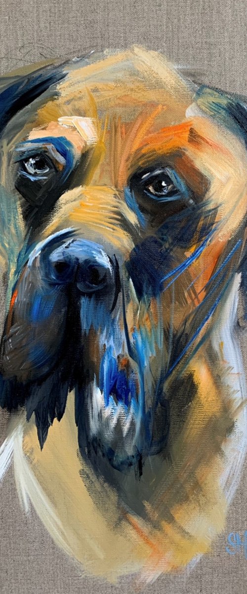 ORANGE/BLUE DANE 1 by Sophie Helene