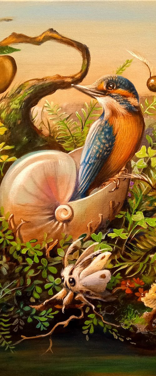 A golden apple- acrylic on canvas 46 x 38 cm / 18 x 15 inches- by Valentina Toma' aka Zoe Chigi