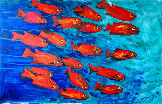 Red fish (70x44cm)