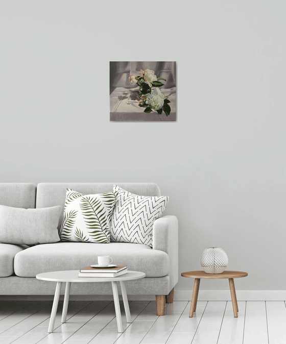 "In gray-pink tones. "   peonies flower 2021