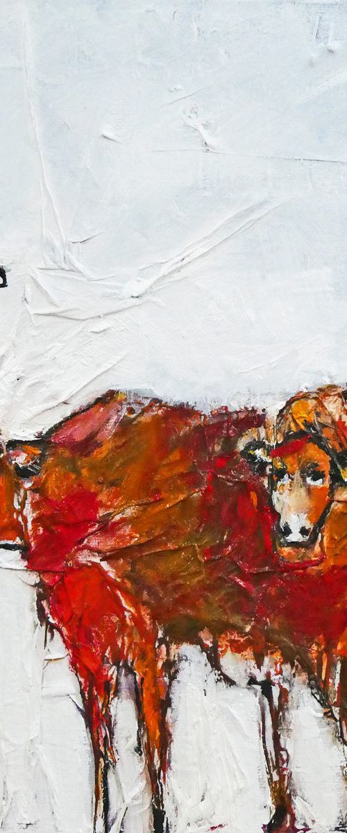Red Cow Tangle by Irene Wilkes