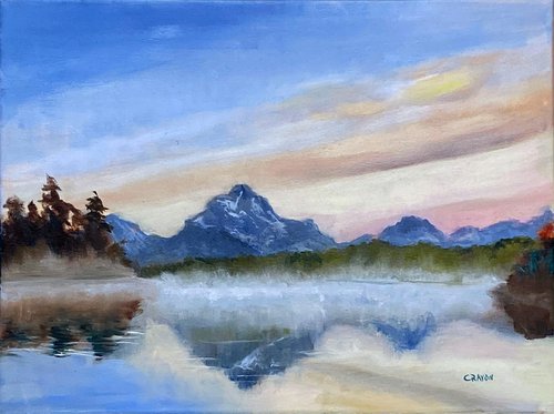 Grand Teton Misty Perspectives by Dennis Crayon