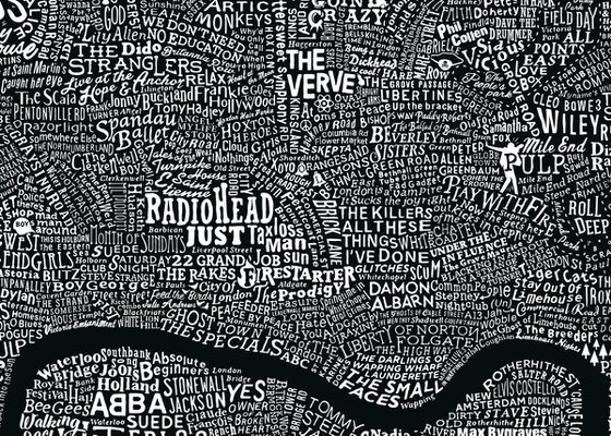 Music Map Of London (Black)