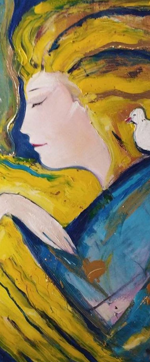Woman and the Dove of Peace by Natali Oniks (Onikiienko)