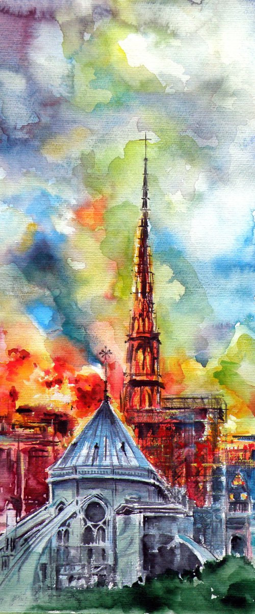Burning Notre Dame II by Kovács Anna Brigitta