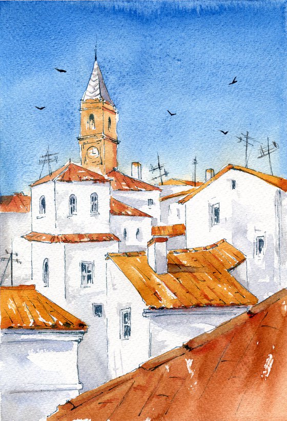 Roofs of houses in Andalusia.