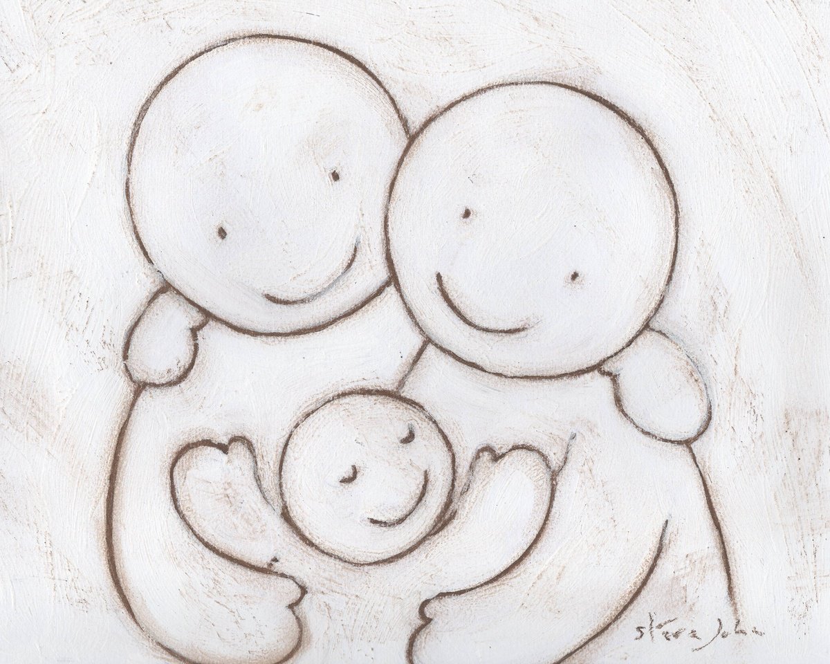 Hugs artwork 48 Family. Unframed by Steve John