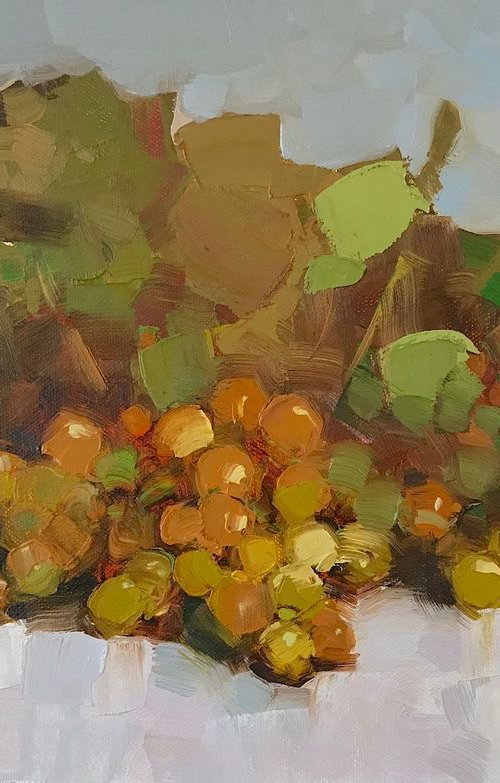 Still Life with Grapes Original oil painting  Hand painted artwork One of a kind Signed with Certificate of Authenticity by Vahe Yeremyan