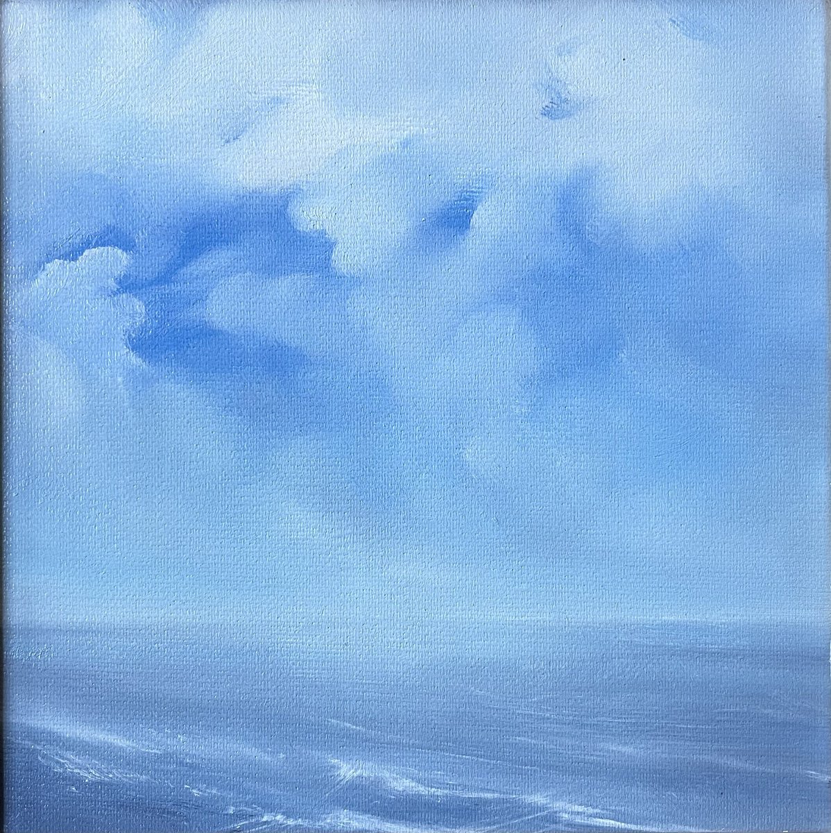 Impressionistic Landscape Oil Painting By Daiva Karaliute, 9 X 9, Stillness, Original Artwork