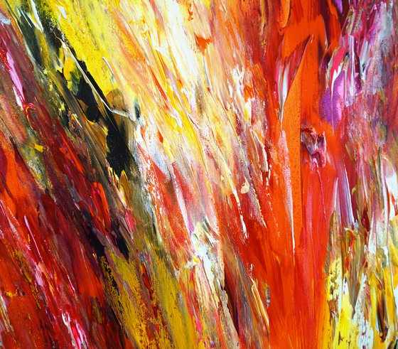 Yellow Red Abstraction XL 1