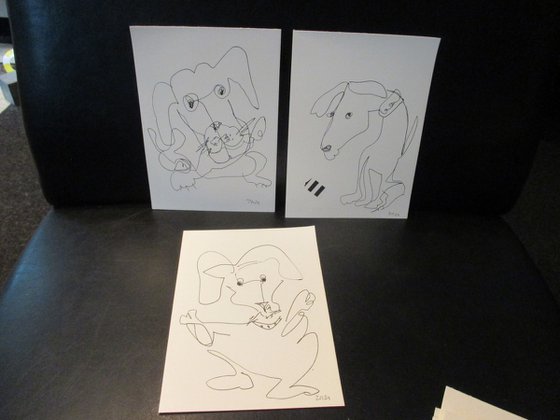 3 crazy dogs 8,2 x 5,9