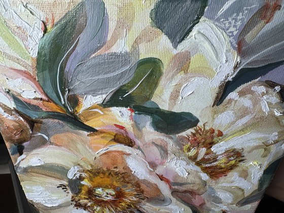 Yellow peonies