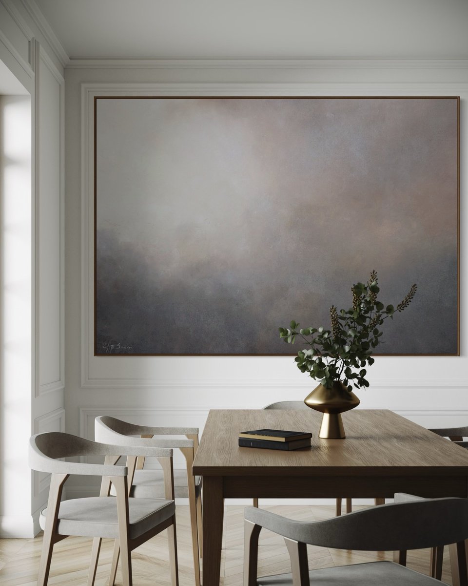 Abstract Acrylic Painting By Gabriela Azar Schreiner, 77 X 57, Beyond The Quiet, Original Artwork