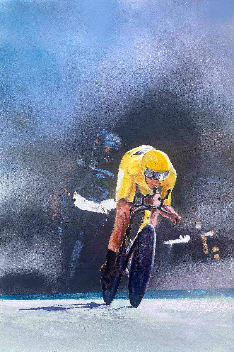 Impressionistic Portrait Oil Painting By Simon Jones, 20 X 30", Against The Clock 5, Original Artwork