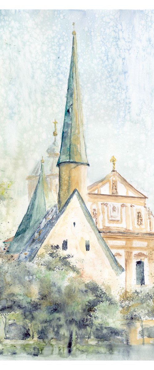 Gnadenkapelle von Altötting (Chapel of Grace), watercolor v2 by Yulia Schuster