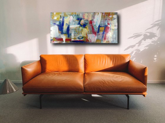 large abstract painting C452- 120x60 cm (48"x24"x1,6")