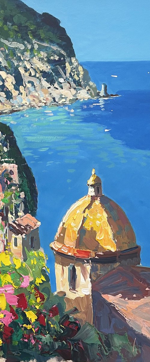 Positano Oil Painting on Canvas by Agostino Veroni