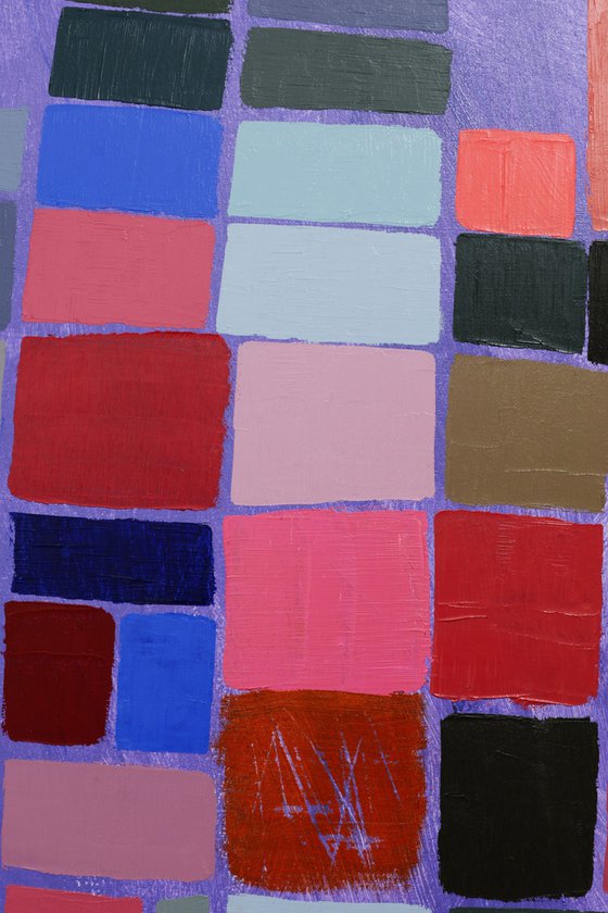 Squares / Turquoise Purple Orange