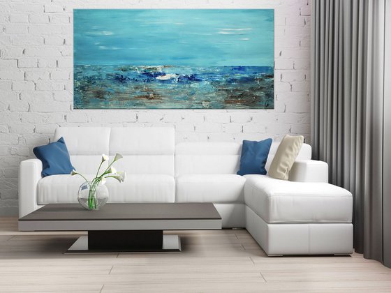 Ocean View  - Abstract Art - Acrylic Painting - Canvas Art - Abstract Painting - Modern Seascape -  Statement Painting