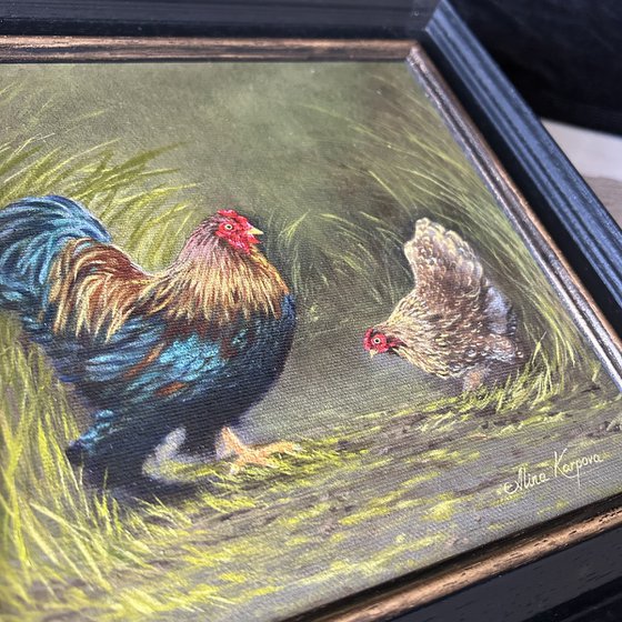 Rooster and hen