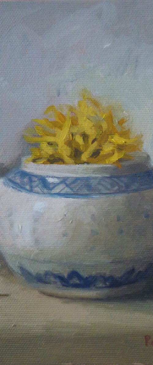 Teapot with yellow flowers by Radosveta Zhelyazkova