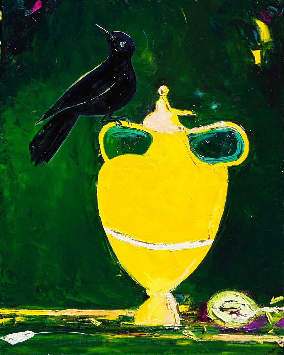 Expressive Animal Oil Painting By Jelena B, 24 X 30, Coronis, Original Artwork