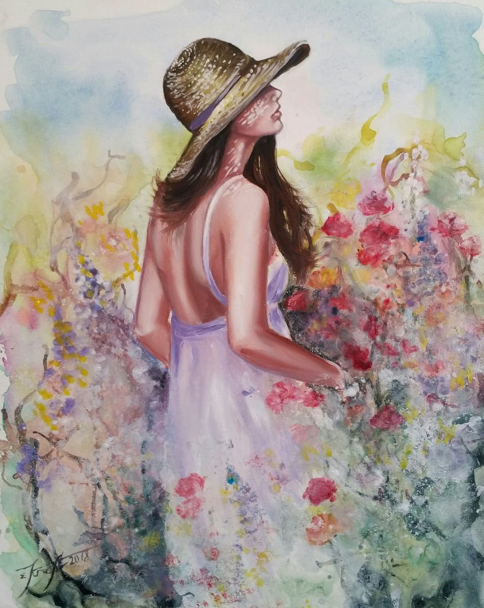 Expressive Oil Painting , My Eden Garden By Elena Kraft, 16 X 20, Artwork For Sale On Artfinder
