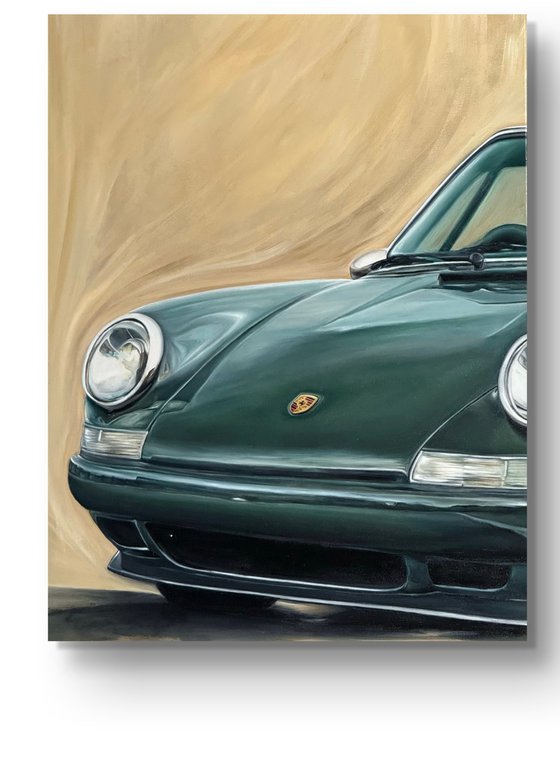 Vintage green Porsche 911