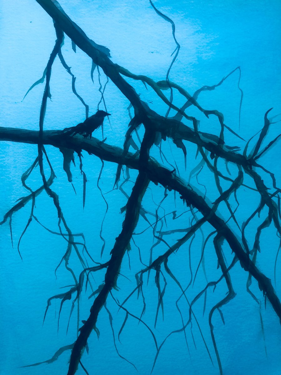 Impressionistic Animal Acrylic Painting By Shabs Beigh, 20 X 28", Still Alone, Original Artwork