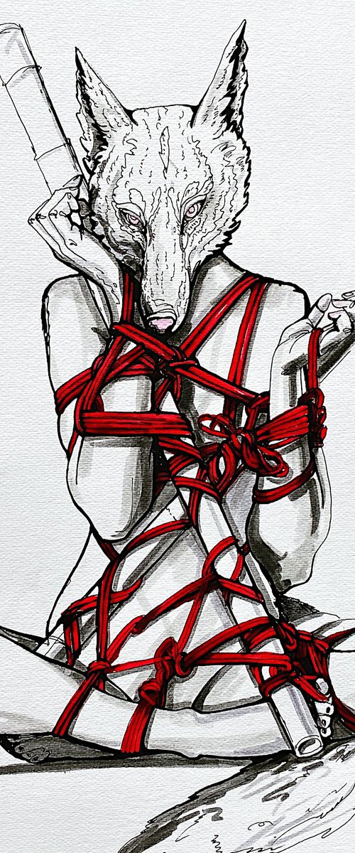 Shibari wolf by Tetiana Cherevan