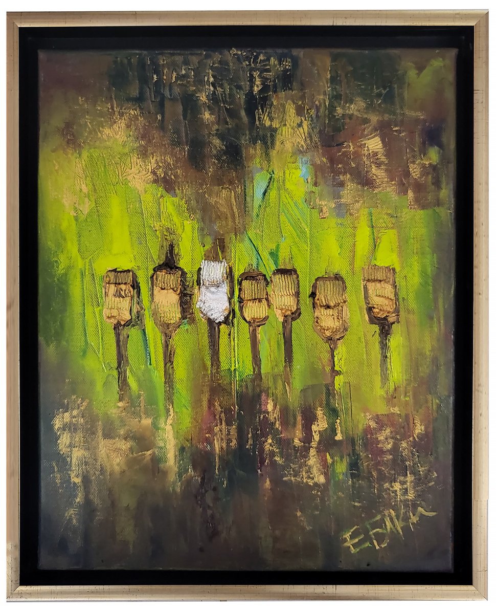 Organic Abstract Oil Painting By Eleonora Bakalova, 14 X 18, Distinct, Original Artwork