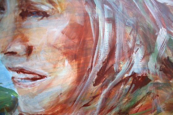 Portrait... Through the sea breeze... /  ORIGINAL PAINTING