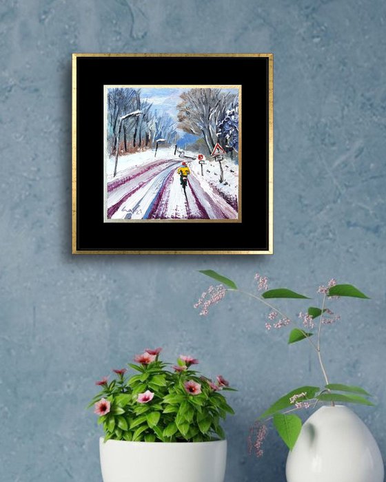 ‘THE WINTER ROAD’ - Small Oil Painting on Panel