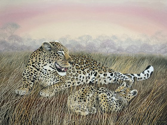 Leopard Mother and Cub