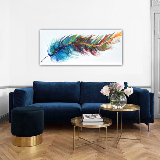 Magic Feather - Large Painting 72" x 30"